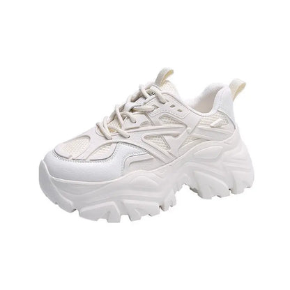 Women's Chunky Platform Sneakers – Casual Lace-Up Dad Shoes