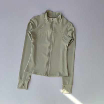 Full-Zip Athletic Jacket – Women's Slim Fit Stand Collar Sports Top