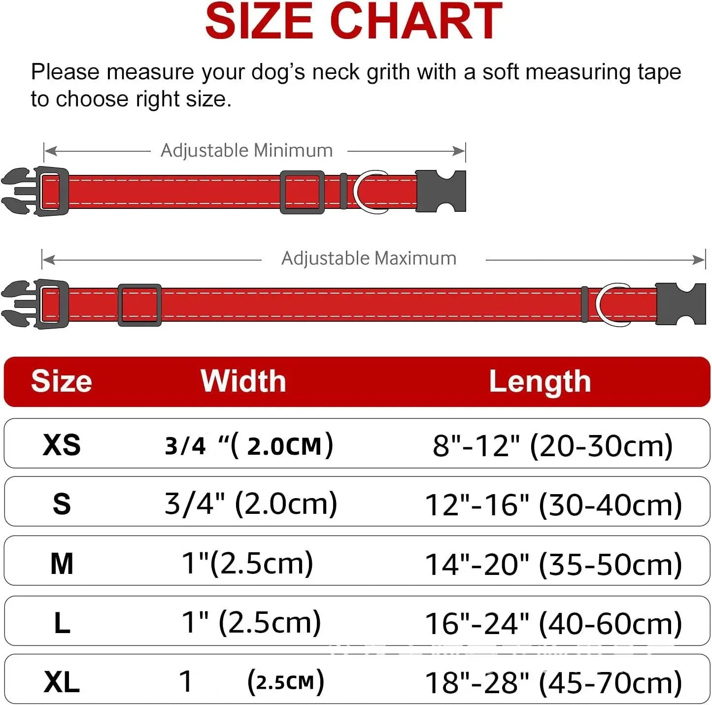 Reflective Dog Collar – Adjustable Nylon Safety Collar for Dogs