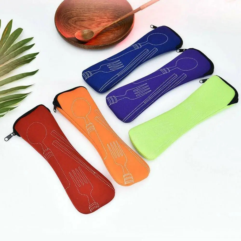 Portable Cutlery Travel Bag – Zippered Utensil Pouch for Picnic & On-the-Go