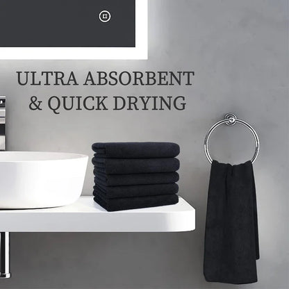 Microfiber Salon Towels – Bleach-Proof, Soft & Highly Absorbent (Black)