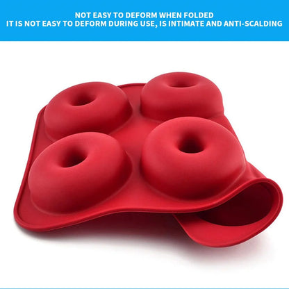 Silicone Donut Mold 6-Cavity Non-Stick Baking Pan for Doughnuts & Bagels