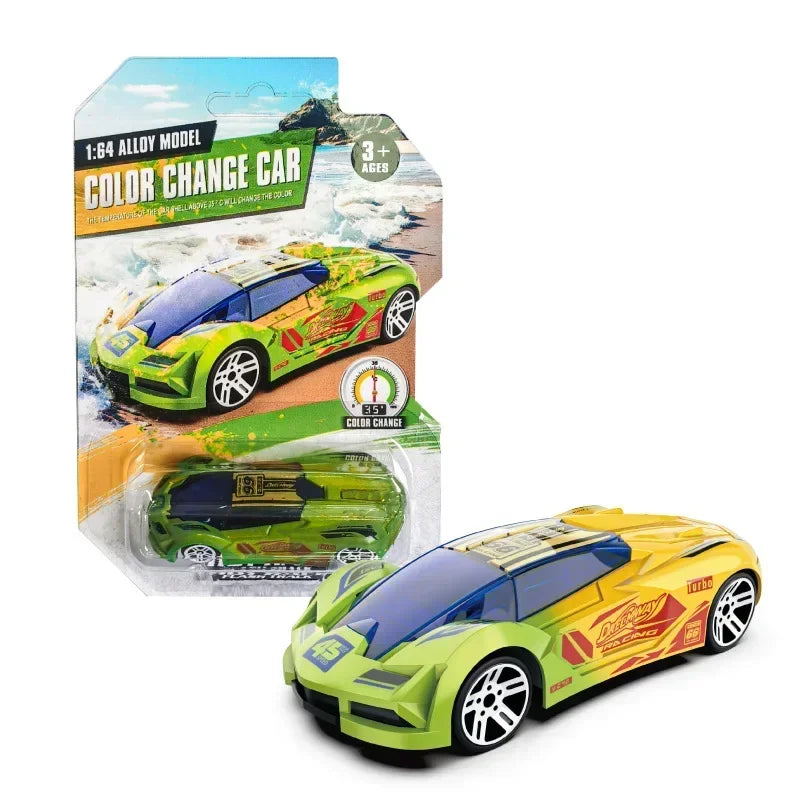 Color-Changing Die-Cast Racing Car Toy – 1:64 Pull Back Model