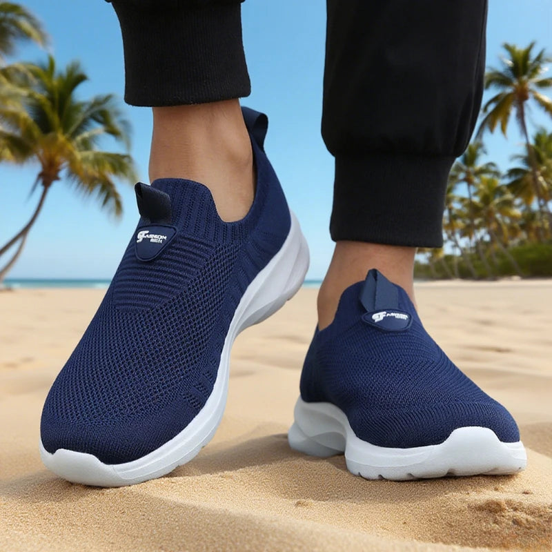 Men's Slip-On Mesh Sneakers – Lightweight Breathable Walking Shoes