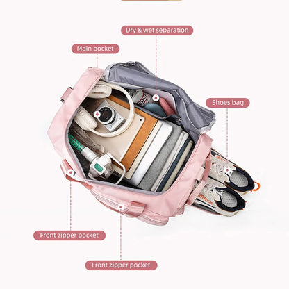 Women's Gym Bag with Wet Dry Separation – Swimming & Travel Duffle
