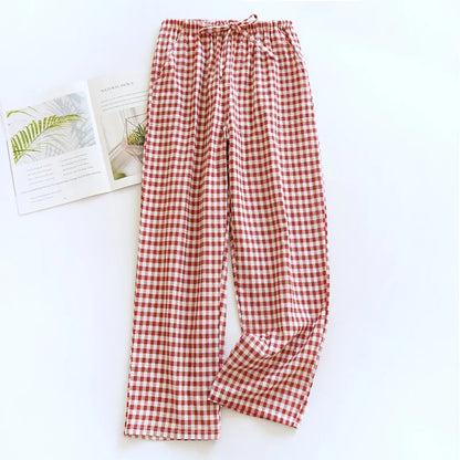 Plaid Cotton Pajama Pants for Men & Women