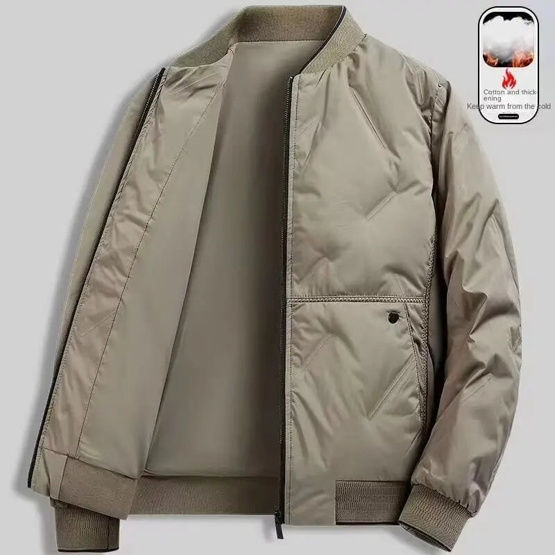 Men's Cotton Padded Bomber Jacket – Warm Winter Coat