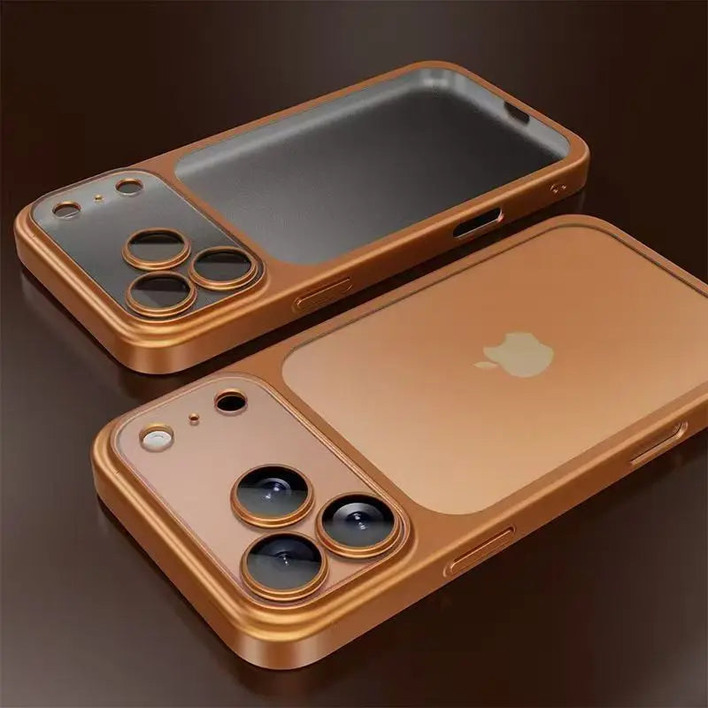 Luxury Plating Color Pc Transparent Phone Case Iphone 17 16 15 14 13 Pro Max Air Lens Protection