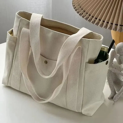 Large Capacity Canvas Tote Bag for Work & Commuting