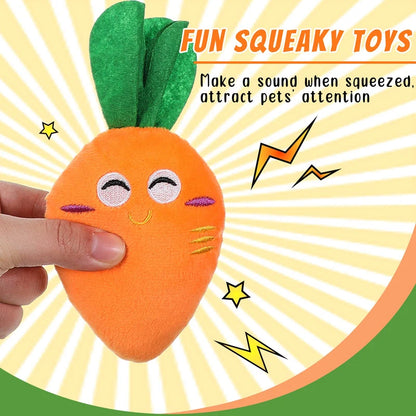 Squeaky Carrot Plush Dog Toy for Small & Medium Dogs