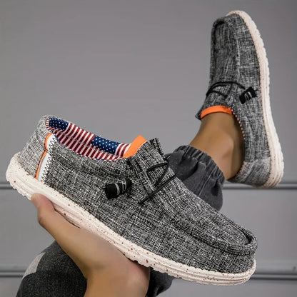Men's Canvas Loafers – Breathable Slip-On Casual Flat Shoes