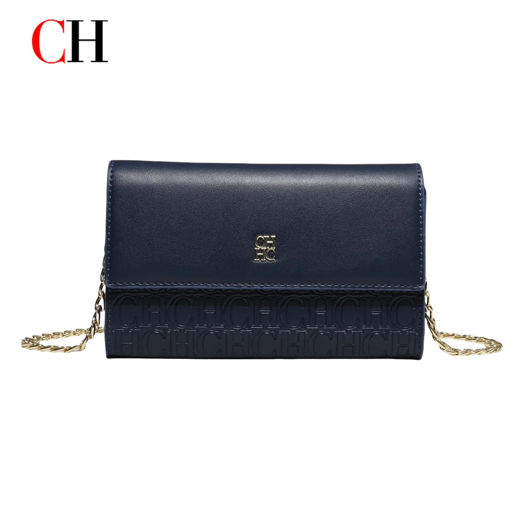 Women's Chain Crossbody Bag – Letter Print PU Leather Flap Shoulder Purse