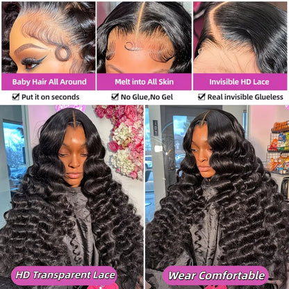 Deep Wave Lace Front Wig - HD Lace Human Hair Curly Wig