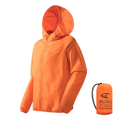 Waterproof Hiking Jacket – Unisex Packable Windbreaker with UV Protection