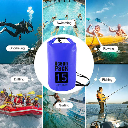 Waterproof Dry Bag – Foldable Roll-Top Pack 2L 3L 5L 10L 15L