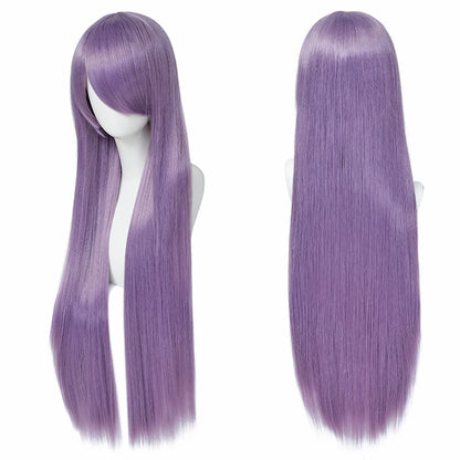 Long Straight Cosplay Wig – 32 Inch Synthetic Lolita Hair, 36 Colors