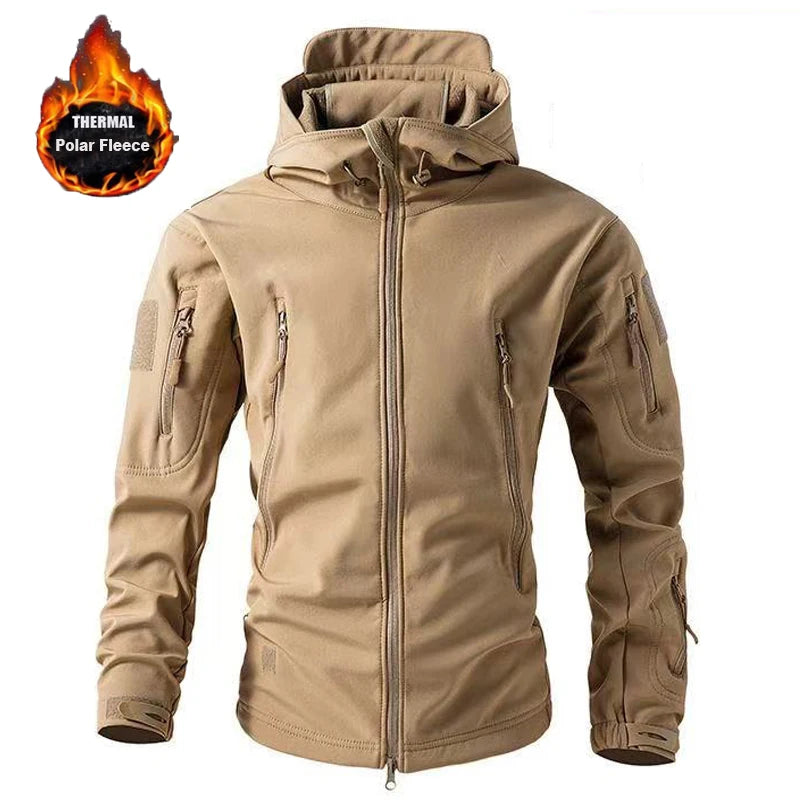 Men's Softshell Fleece Jacket – Windproof Thermal Outdoor Coat