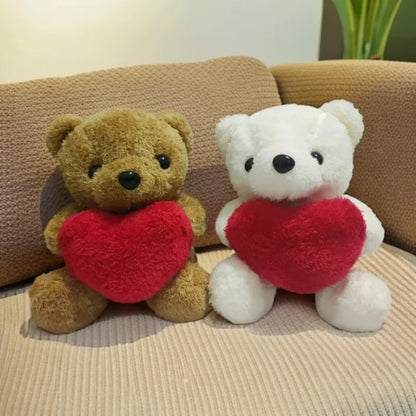 1 3 6pcs 20cm Heart Teddy Bear Plush Cuddly Stuffed Animal Holding Valentine S Day Christmas Gift