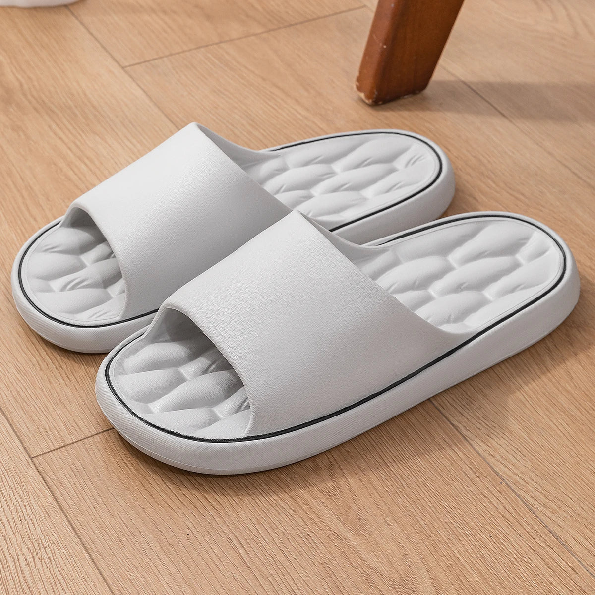 Men Trend Summer Slippers Soft Non-Slip Sole Cloud Sandals Home Beach Indoor Outdoor - Soft
