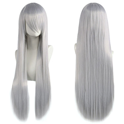 Long Straight Cosplay Wig – 32 Inch Synthetic Lolita Hair, 36 Colors