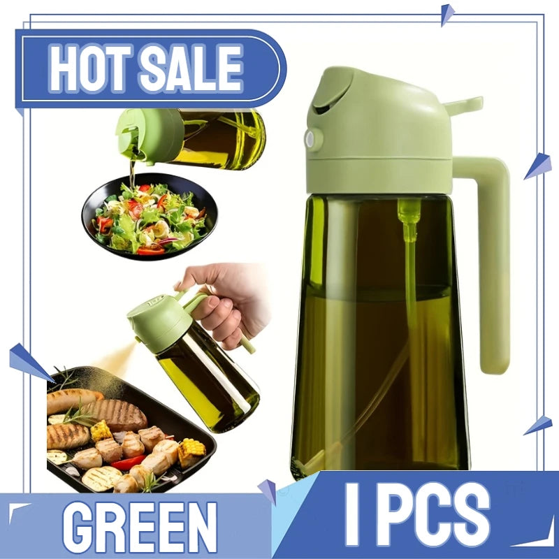 2-in-1 Oil Spray & Pour Bottle with Auto Lid – 500ml
