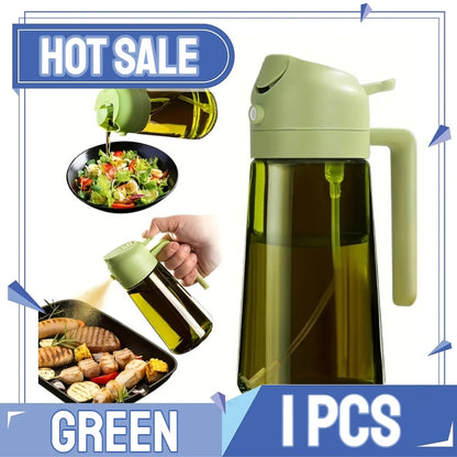 2-in-1 Oil Spray & Pour Bottle with Auto Lid – 500ml