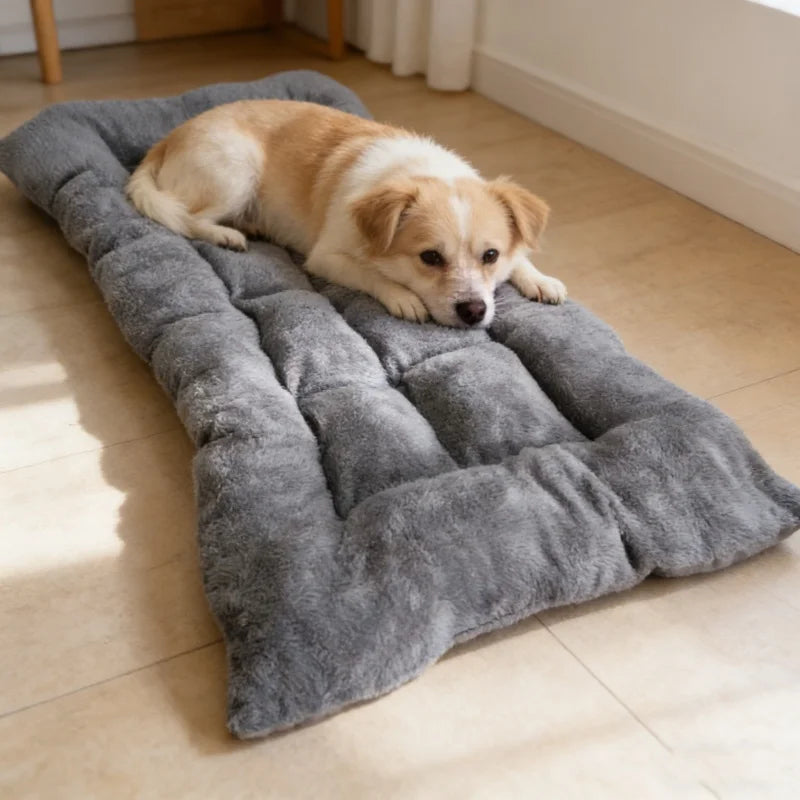 Plush Dog Bed Mat – Thick Soft Crate Pad for Small to Large Pets