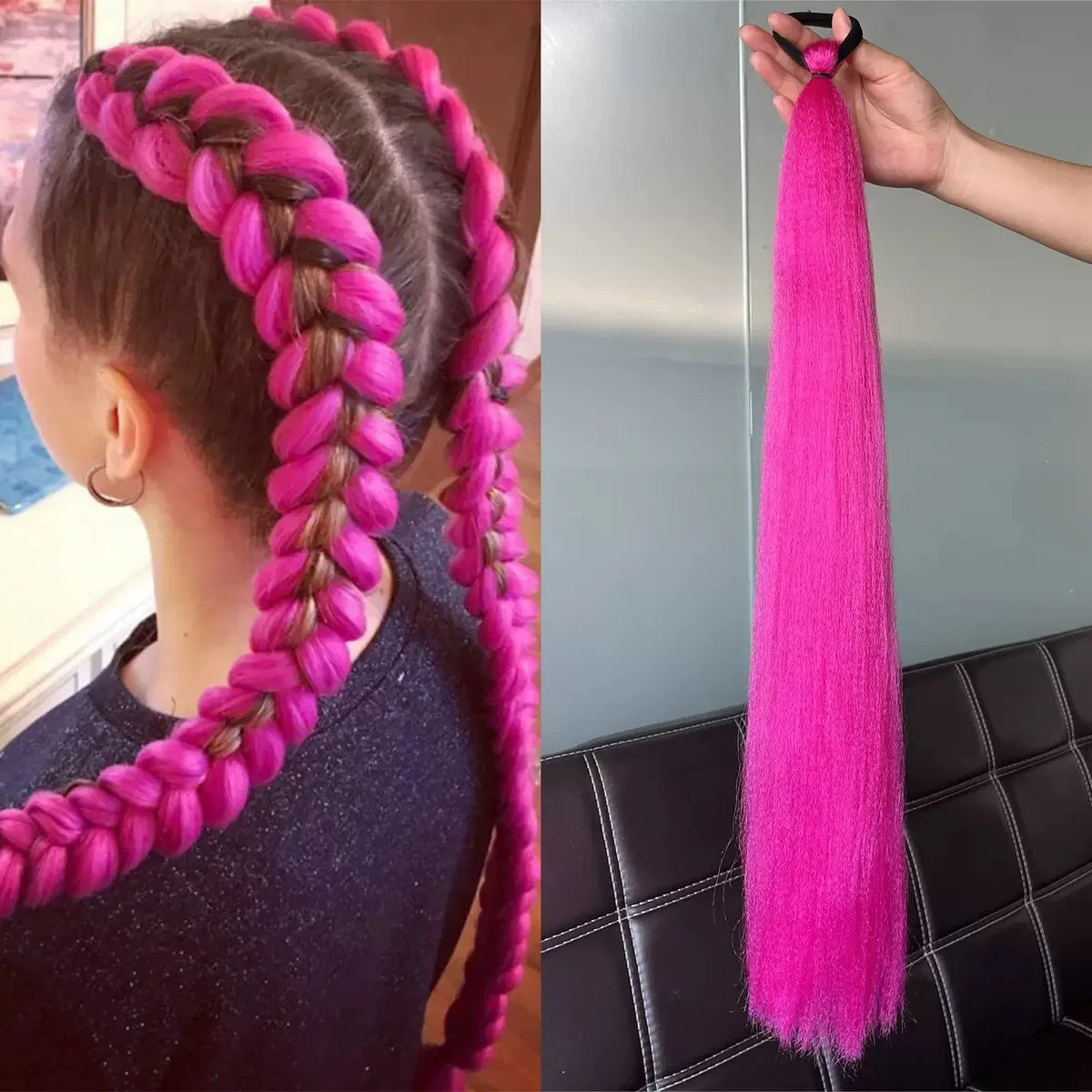 28 Inch Synthetic Braiding Ponytail Hair Extension – DIY Jumbo Braid