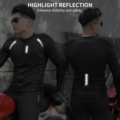 Men's Lightweight Motorcycle Riding Jacket with Armor Protection