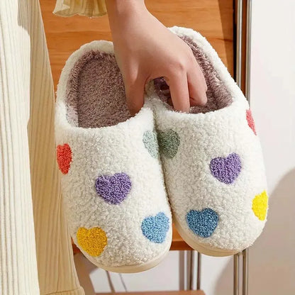 Ladies Soft Sole Slippers Winter Warm Anti-Slip Home Comfortable Poop Texture Women - Soft