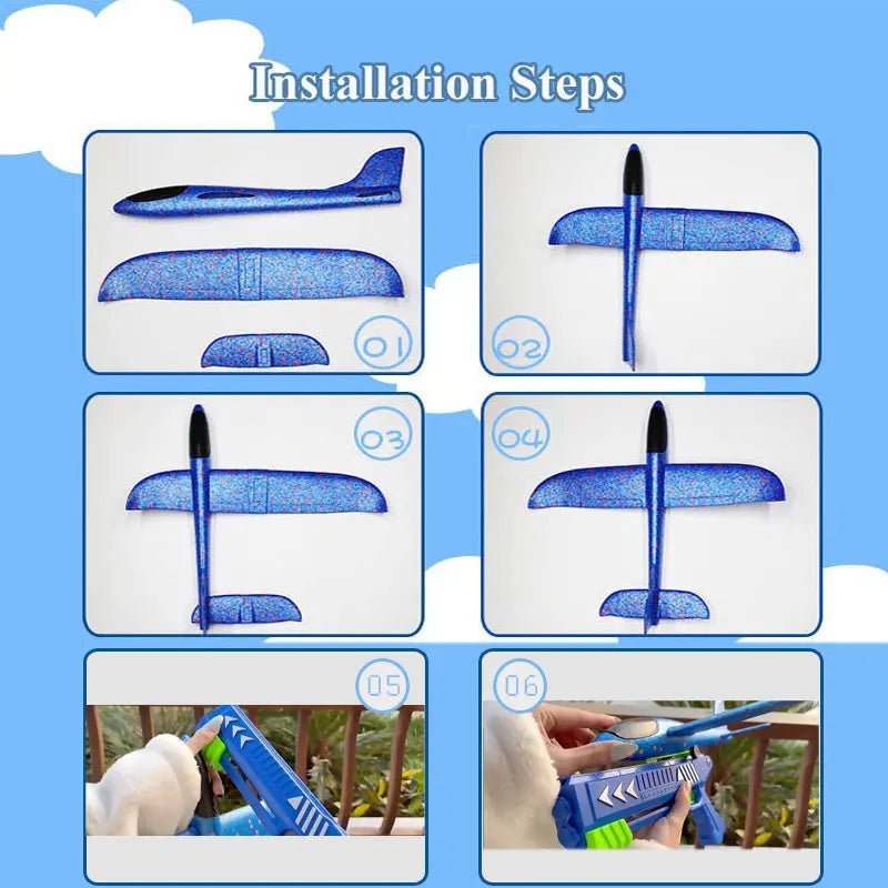 Foam Airplane Launcher Toy – Kids Catapult Glider Gun