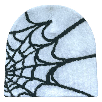 Spider Web Knit Beanie – Y2K Unisex Winter Hat