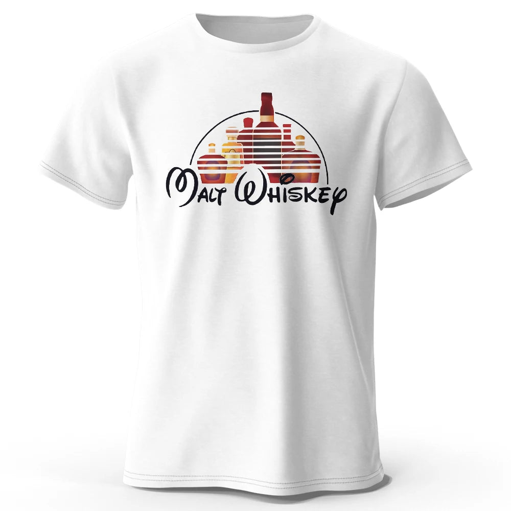 Malt Whiskey Graphic T Shirt Oversized Cotton Tee