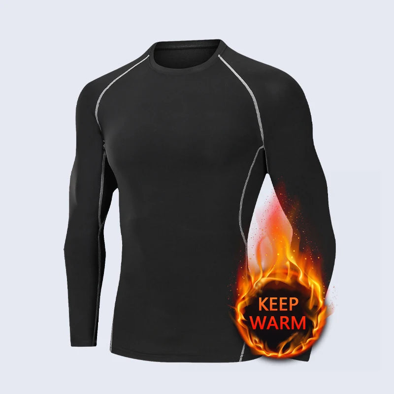 Men's Compression Long Sleeve Thermal Shirt – Quick-Dry Fitness Base Layer