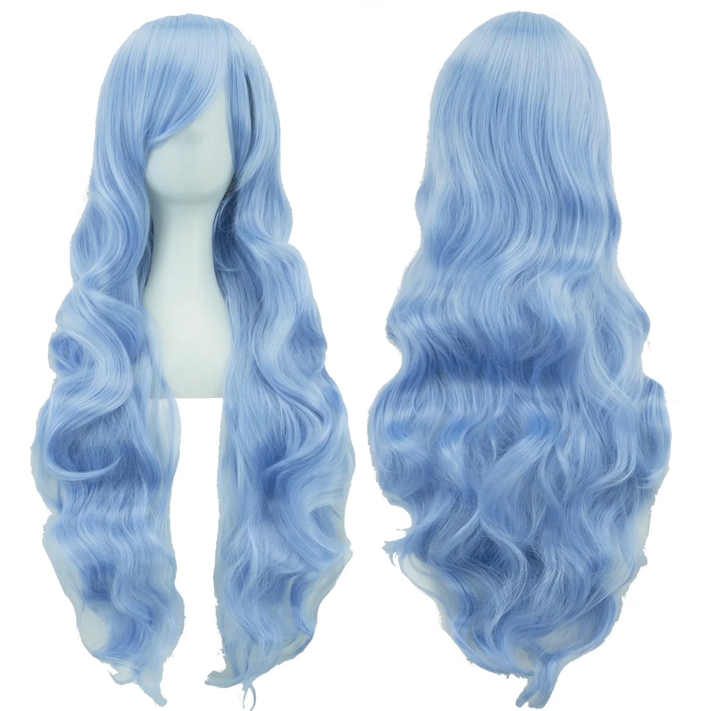 Soowee Curly Long Synthetic Hair Green Wig Hairpiece Pink Black Party Cosplay Wigs Women