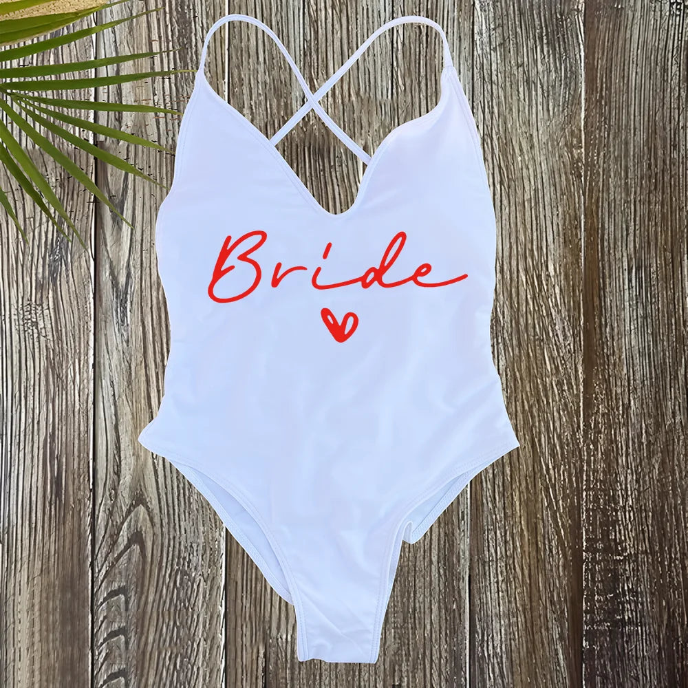 Team Bride One-Piece Swimsuit – Padded Bachelorette Bathing Suit