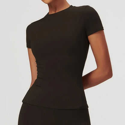 Women's Slim Fit Sports T-Shirt Short Sleeve Yoga Gym Top