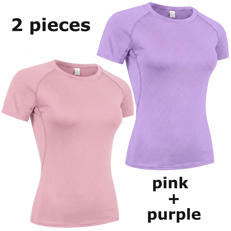 Women's Compression Athletic T-Shirt – Short Sleeve Quick Dry Workout Top