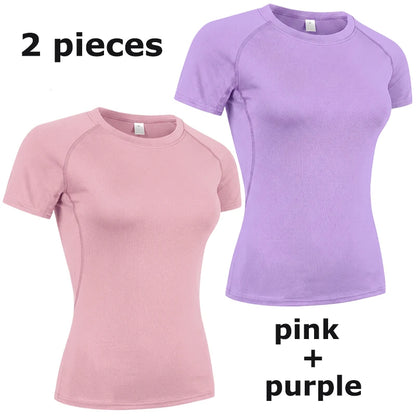 Women's Compression Athletic T-Shirt – Short Sleeve Quick Dry Workout Top