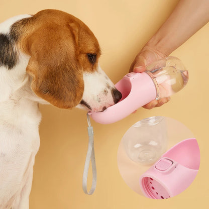 Portable Dog Water Bottle with Drinking Bowl – Leakproof Travel Pet Dispenser
