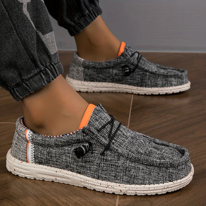 Men's Canvas Loafers – Breathable Slip-On Casual Flat Shoes