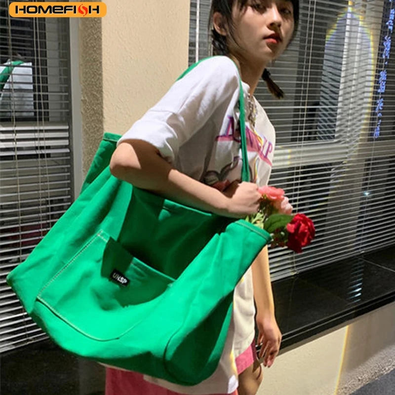 Canvas Tote Bag for Women – Large Reusable Shoulder Handbag