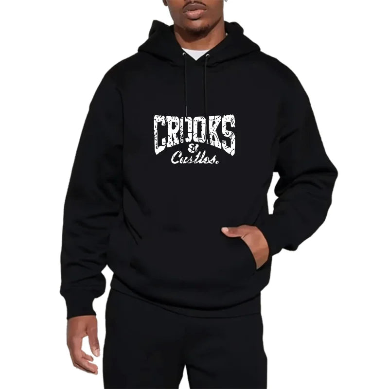 Letter Print Hoodie Casual Streetwear Fleece Pullover