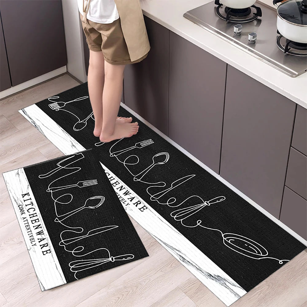 Anti-Slip Kitchen Floor Mat Set – Soft Washable Area Rug for Kitchen, Bedroom & Hallway