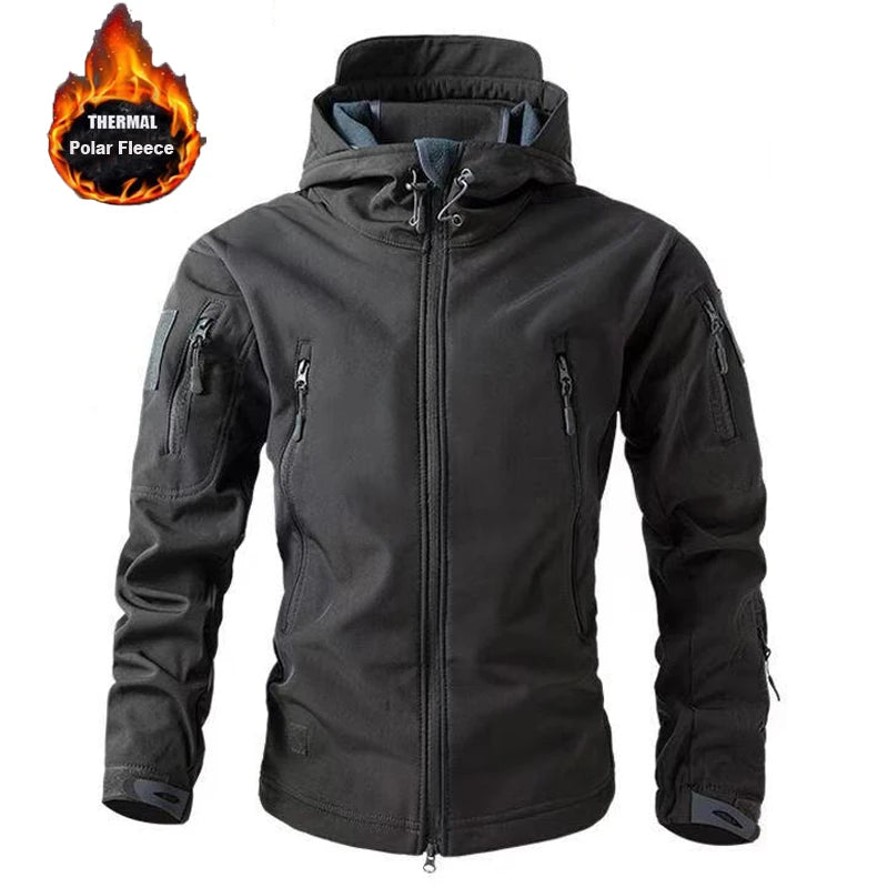 Men's Softshell Fleece Jacket – Windproof Thermal Outdoor Coat