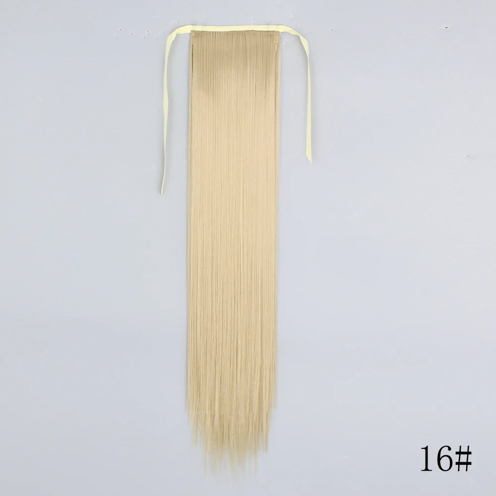 Wrap Around Ponytail Extension – Long Straight Synthetic Clip-In