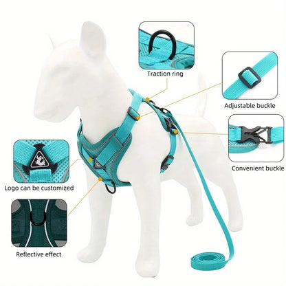 No-Pull Dog Harness & Leash Set – Adjustable Reflective Vest