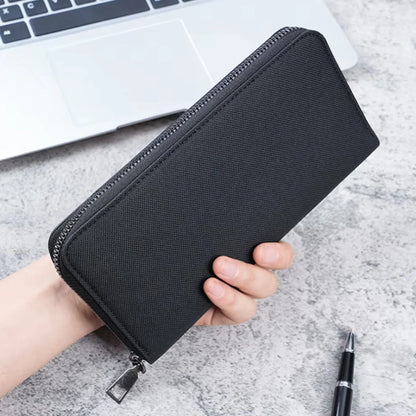Men's Large Capacity Canvas Zipper Wallet
