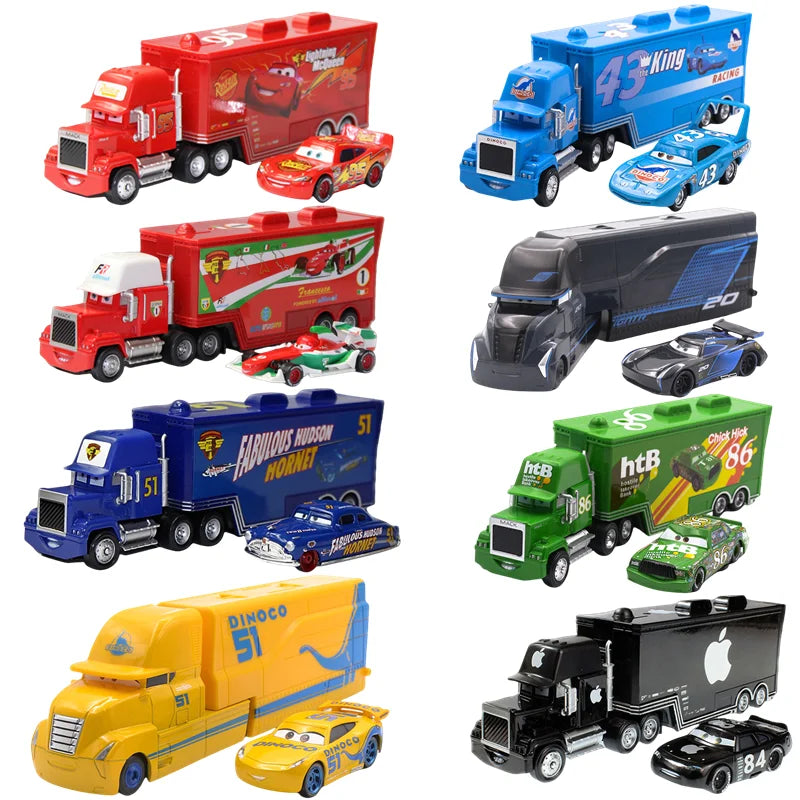Cars Lightning McQueen Diecast Container Truck Toy
