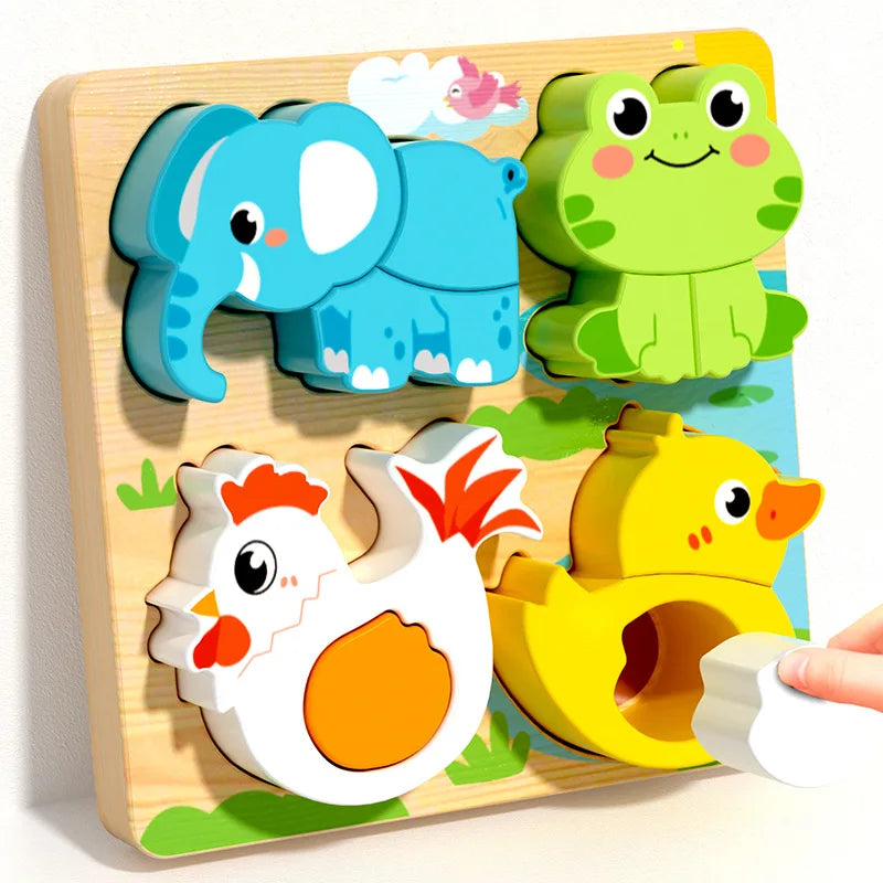 Montessori Wooden Shape Sorting Stacking Toy for Toddlers